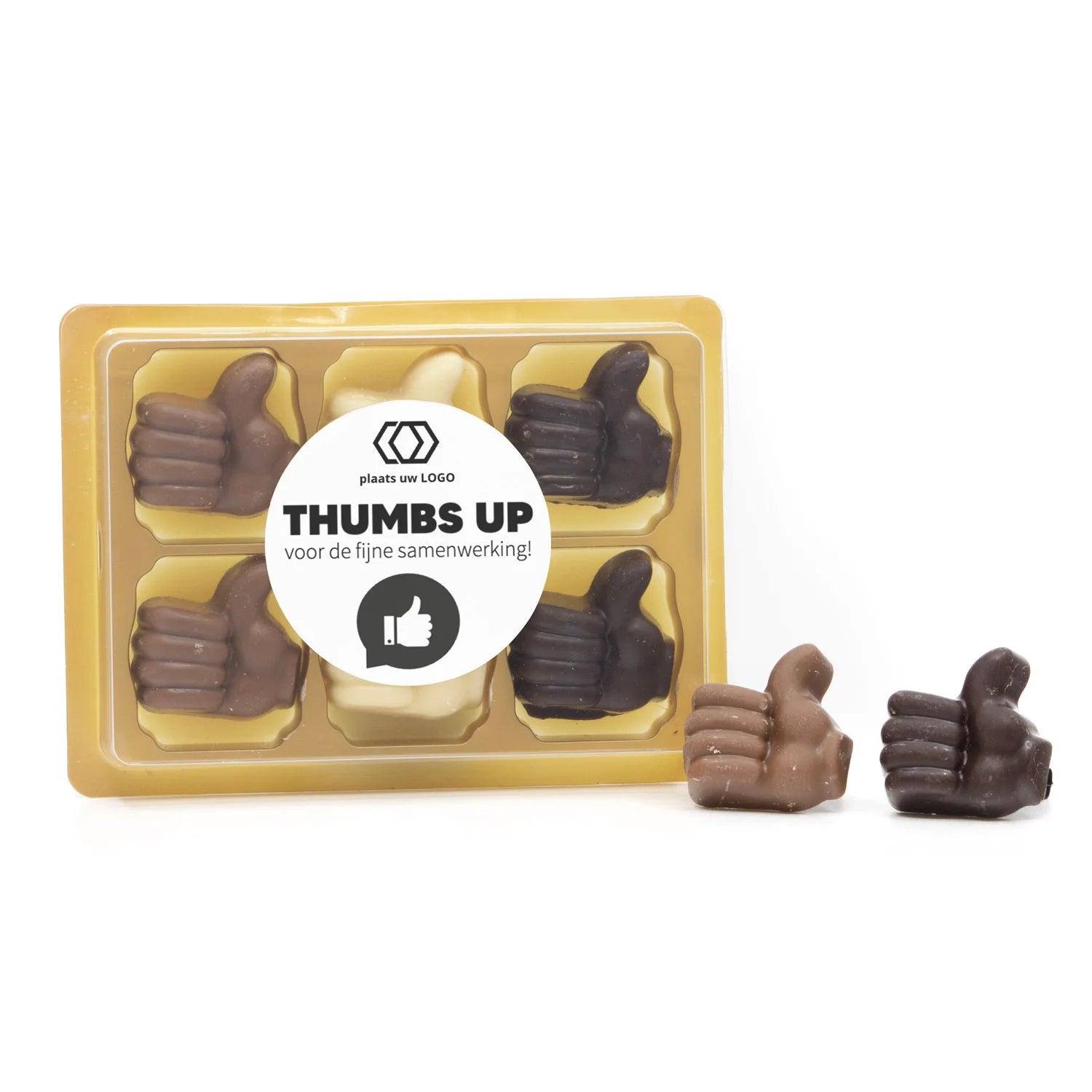 Chocolade duimpjes (6) voor je inzet - Zakelijk - Bedankjes.nl