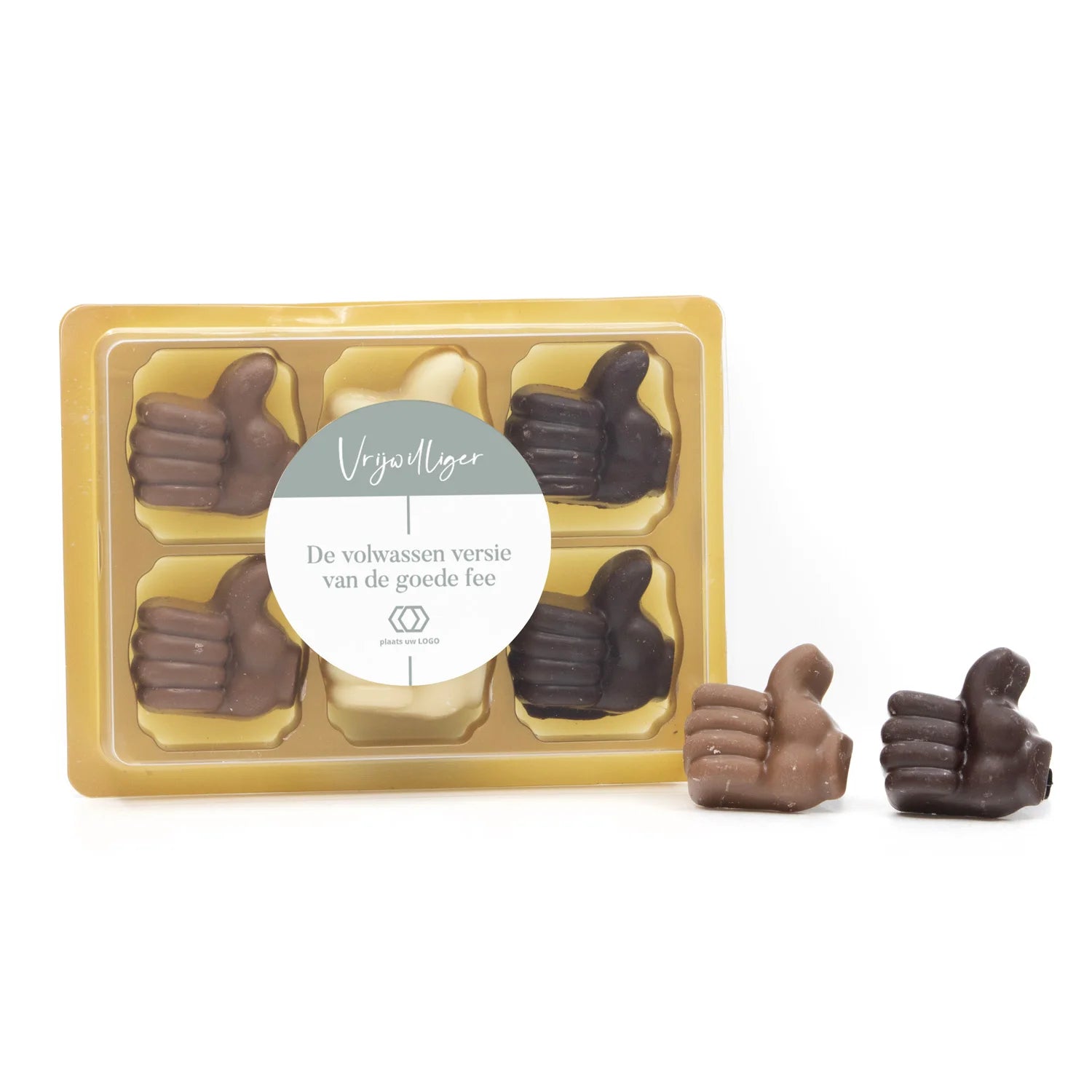 Chocolade duimpjes (6) voor je inzet - Vrijwilliger - Bedankjes.nl
