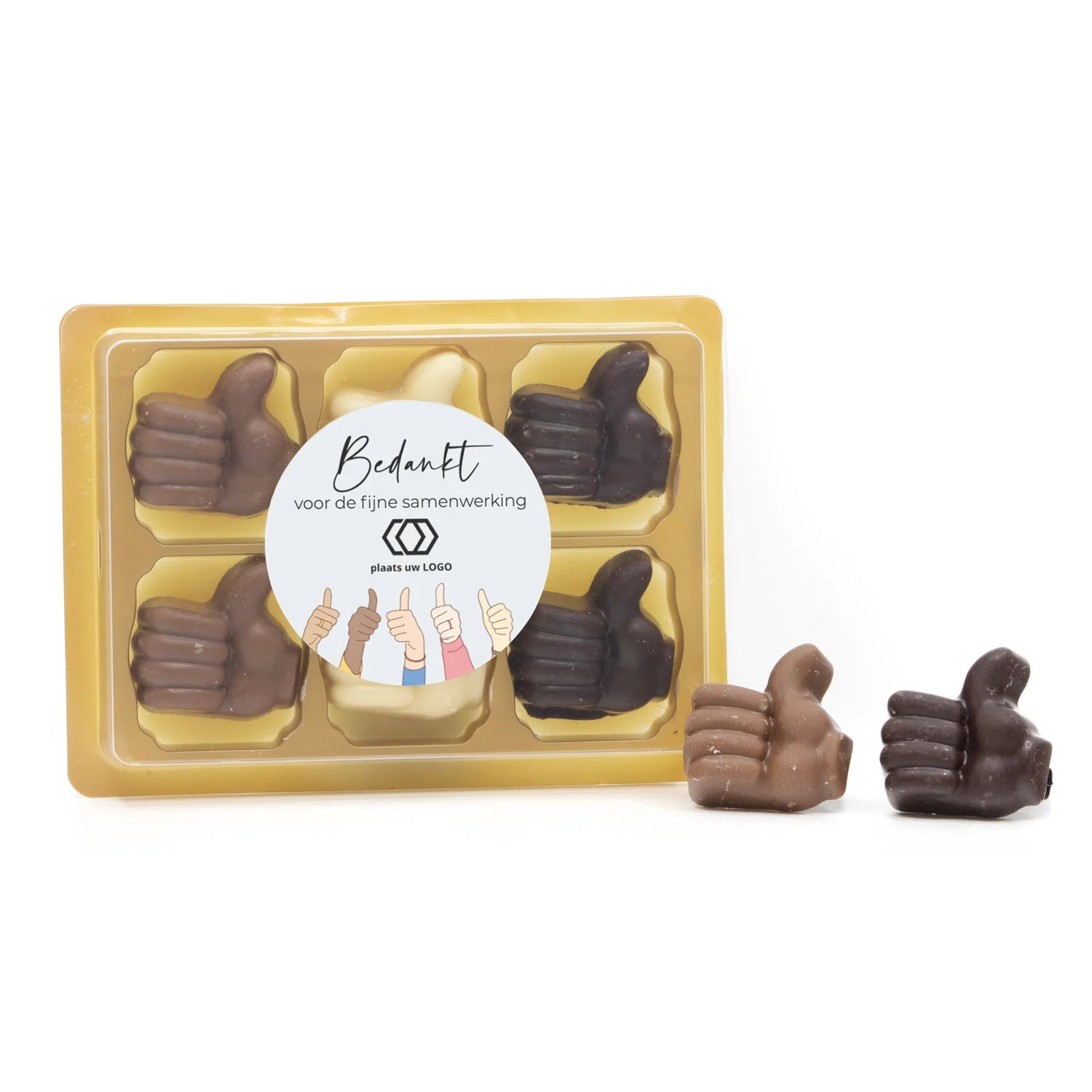 Chocolade duimpjes (6) voor je inzet - Zakelijk - Bedankjes.nl
