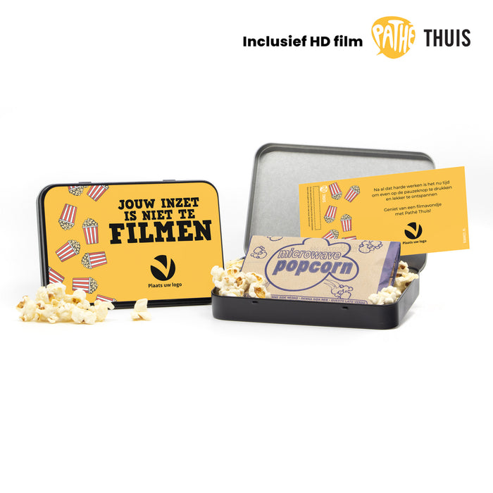 Filmblik met Pathé Thuis code en Jimmy's popcorn