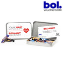Blik met eigen etiket en bol.com tegoed - Verpleging - Bedankjes.nl
