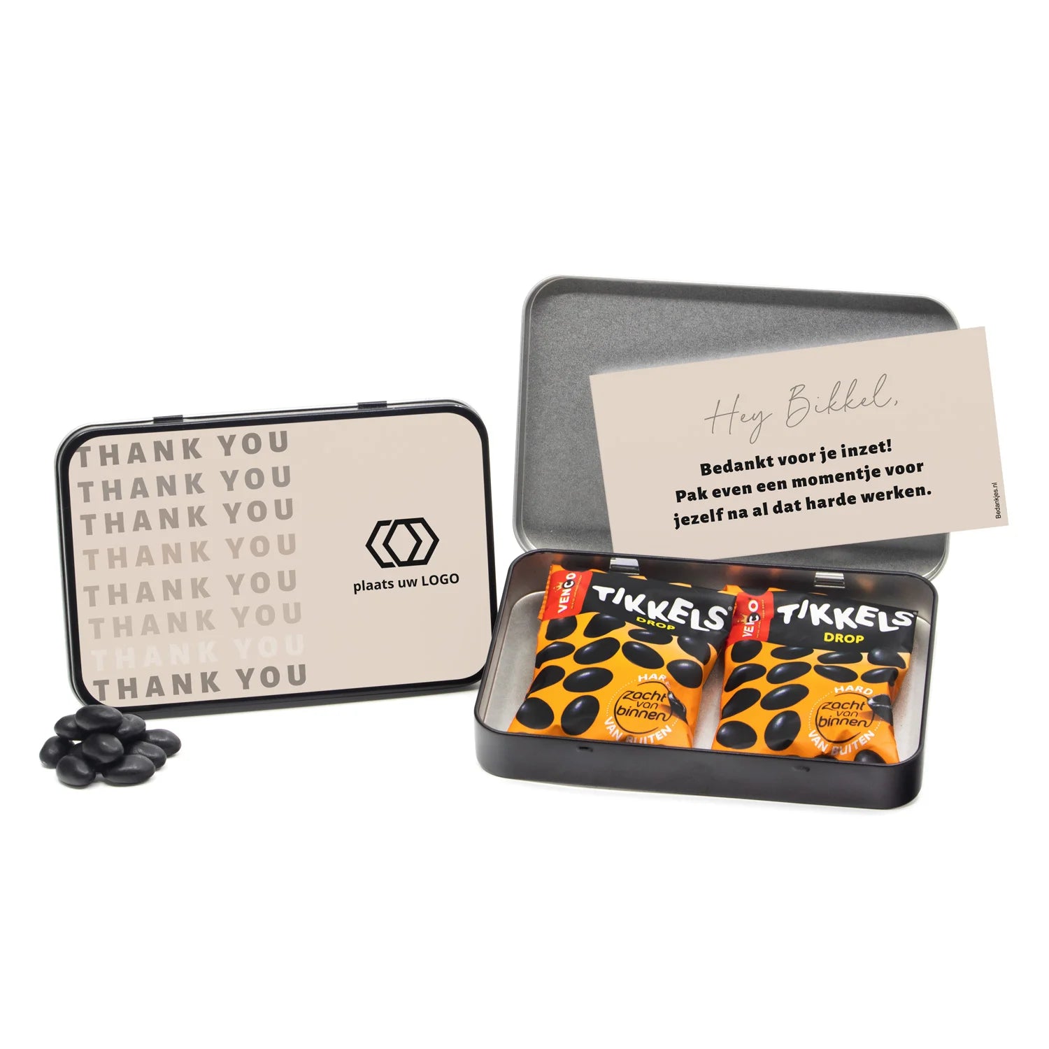 Tikkels voor Bikkels in bewaarblik - Zakelijk - Bedankjes.nl