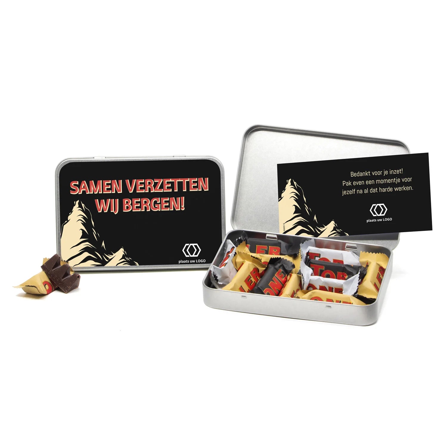 Toblerone in blik met eigen kaart - Leraar