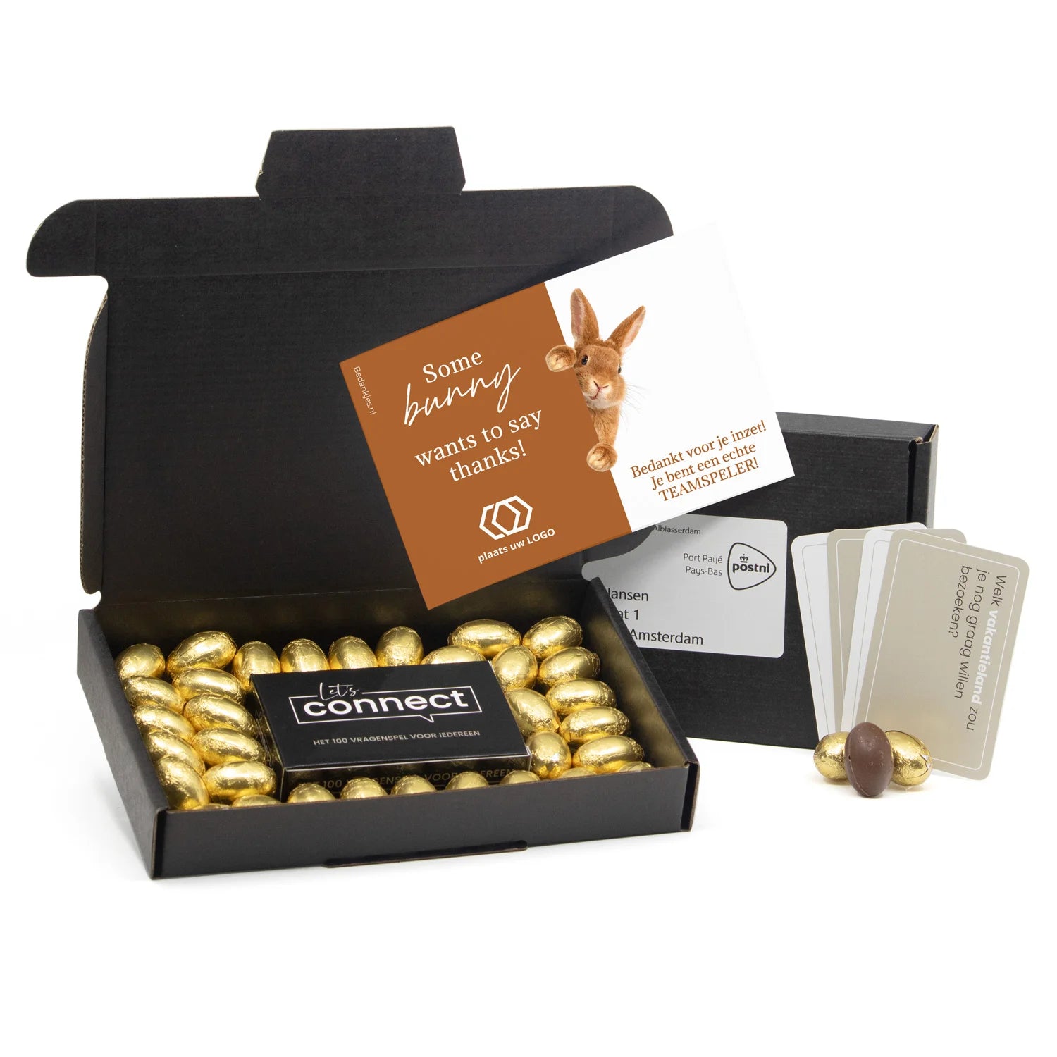 Maildoosje met kaartspel en paaseitjes - Pasen - Bedankjes.nl