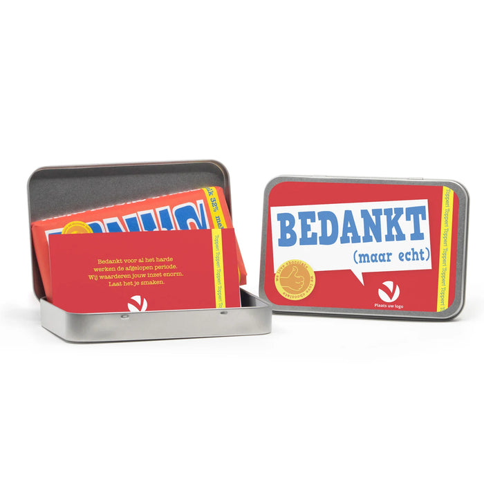 Tony's Chocolonely 180 gram in persoonlijk blik - Zakelijk