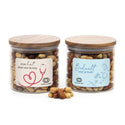 Medium pot met ribbelglas met verse notenmix - Verpleging - Bedankjes.nl