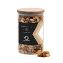 Luxe grote pot met ribbelglas met verse notenmix - Zakelijk - Bedankjes.nl