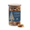 Luxe grote pot met ribbelglas met verse notenmix - Kerst - Bedankjes.nl
