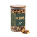 Luxe grote pot met ribbelglas met verse notenmix - Zakelijk - Bedankjes.nl