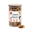 Luxe grote pot met ribbelglas met verse notenmix - BHV