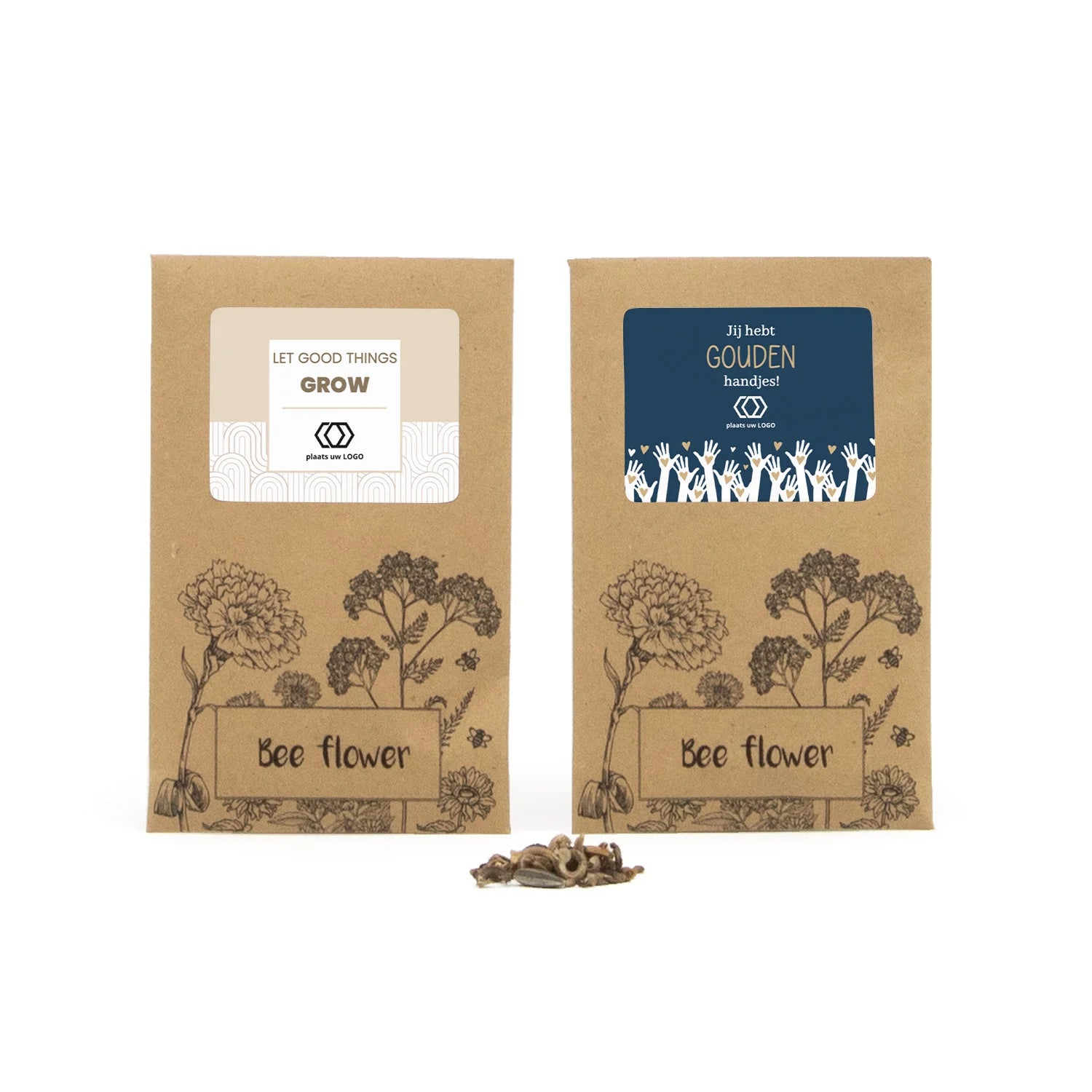 Bee flower zakje met eigen etiket - Zakelijk