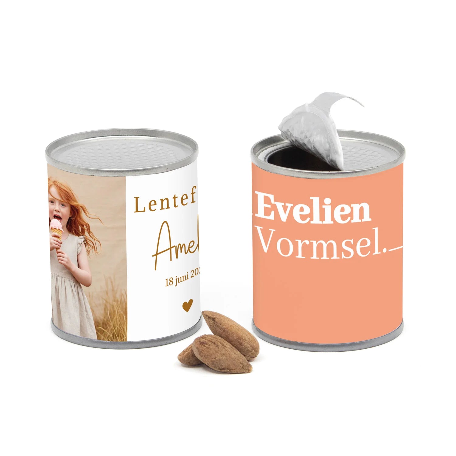 Blikje gezouten amandelen - Communie meisjes