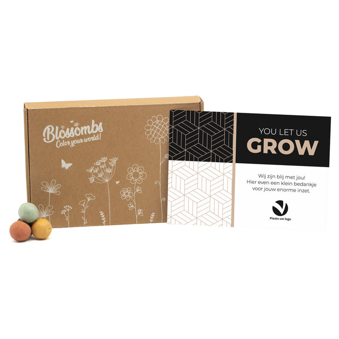 Blossombs in doosje met eigen kaart - Zakelijk
