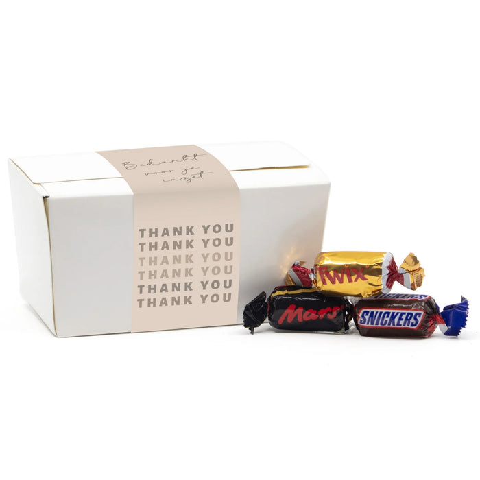 Bonbondoos met chocolade en persoonlijk etiket - Zakelijk