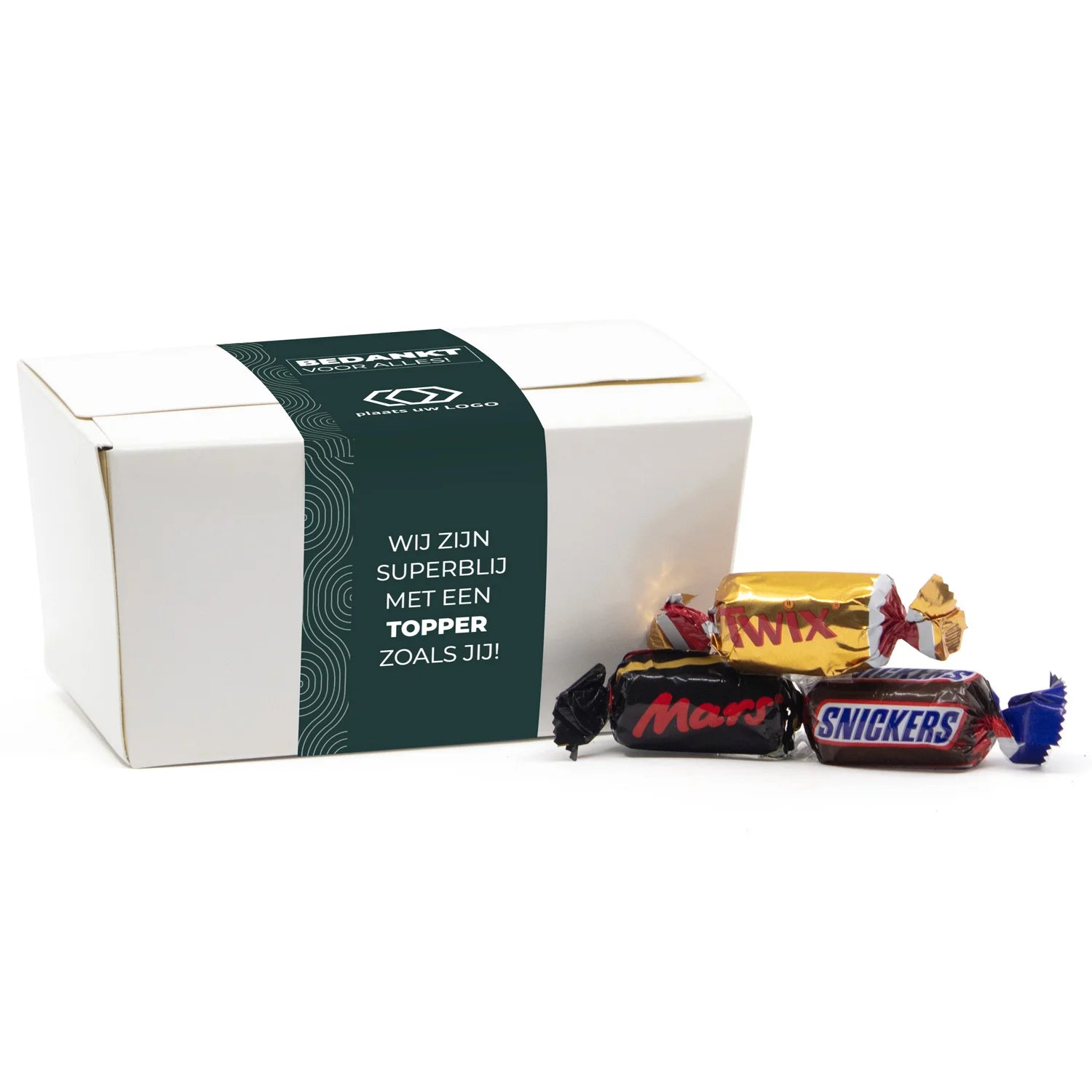 Bonbondoos met chocolade en persoonlijk etiket - Zakelijk - Bedankjes.nl