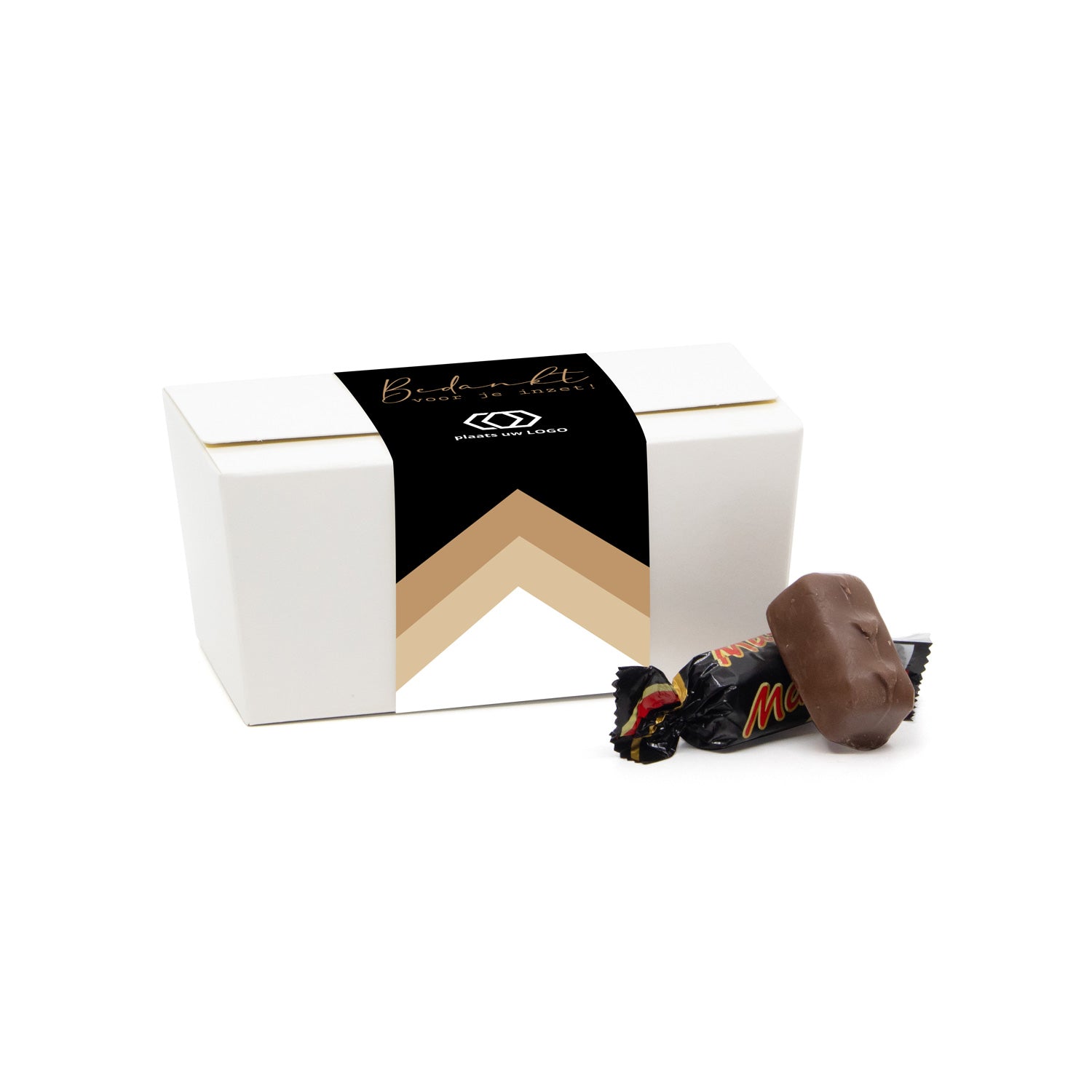 Bonbondoosje met chocolade en etiket - Zakelijk