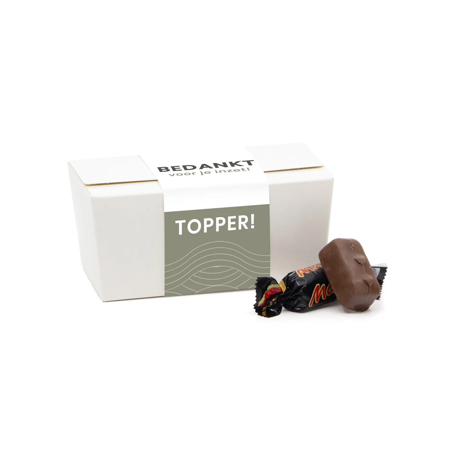 Bonbondoosje met chocolade en etiket - Zakelijk - Bedankjes.nl