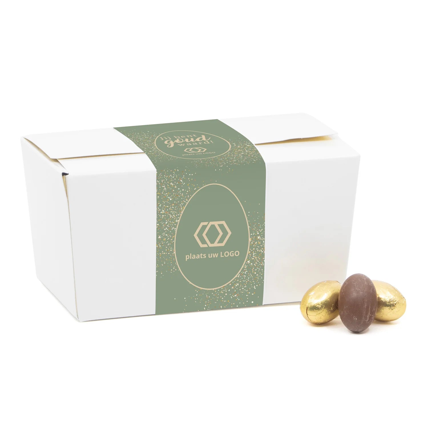 Bonbondoos met paaseitjes en eigen sleeve - Pasen - Bedankjes.nl