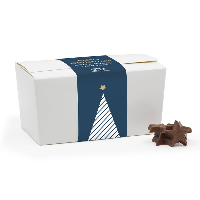 Bonbondoos met chocolade sterren en eigen sleeve - Kerst
