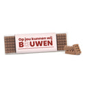 Blisterbox met 18 chocolade bouwstenen eigen sleeve - Vrijwilliger