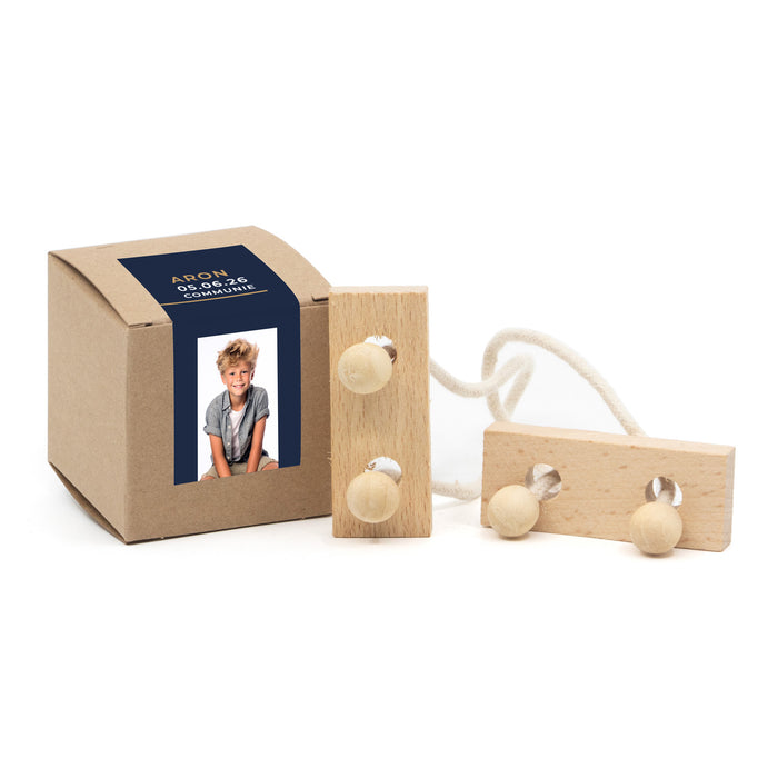 Kubusdoosje met breinbreker - Communie jongen