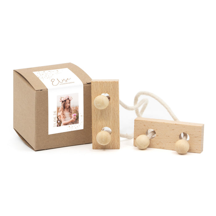 Kubusdoosje met breinbreker - Communie meisje