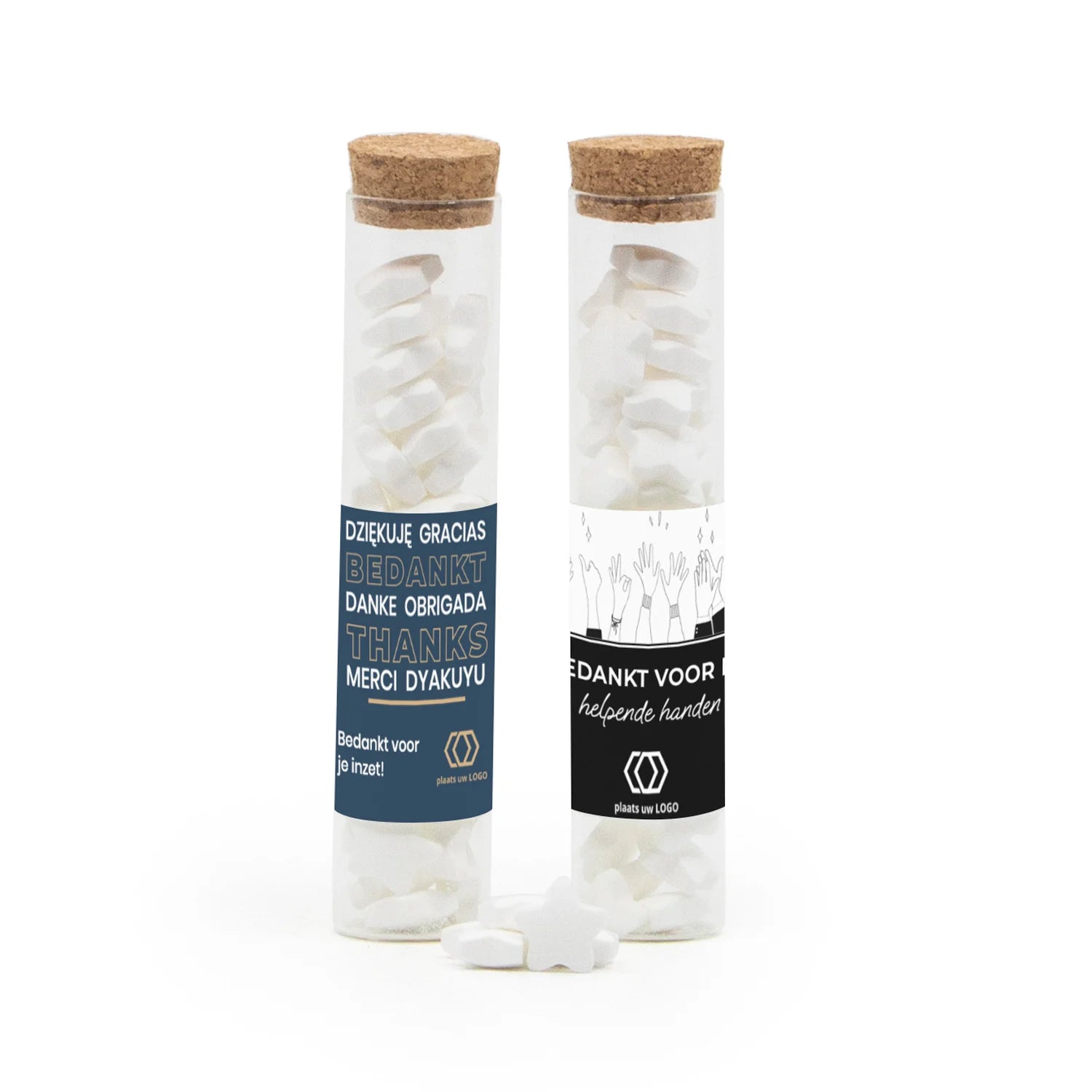 Glazen buisje met snoepjes - Zakelijk - Bedankjes.nl