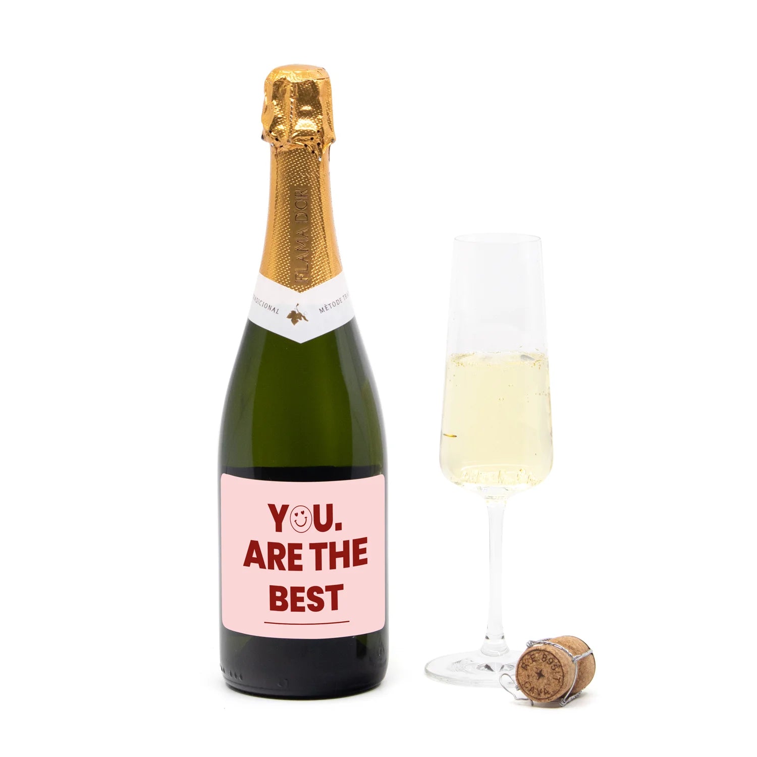 Luxe fles cava met persoonlijk etiket - Zakelijk