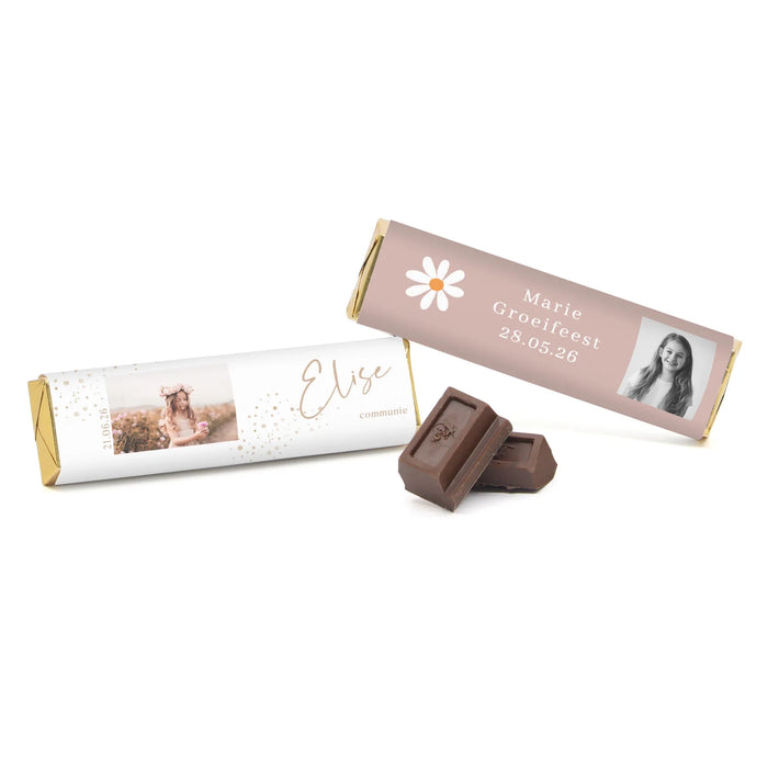 Chocoladereep met eigen wikkel - Communie meisjes