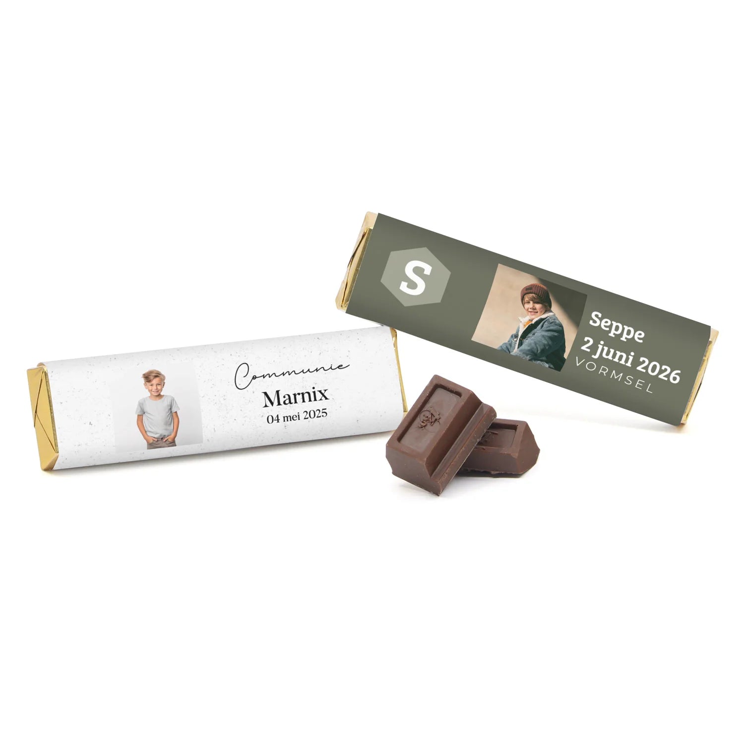 Chocoladereep met persoonlijk wikkel - Communie jongens