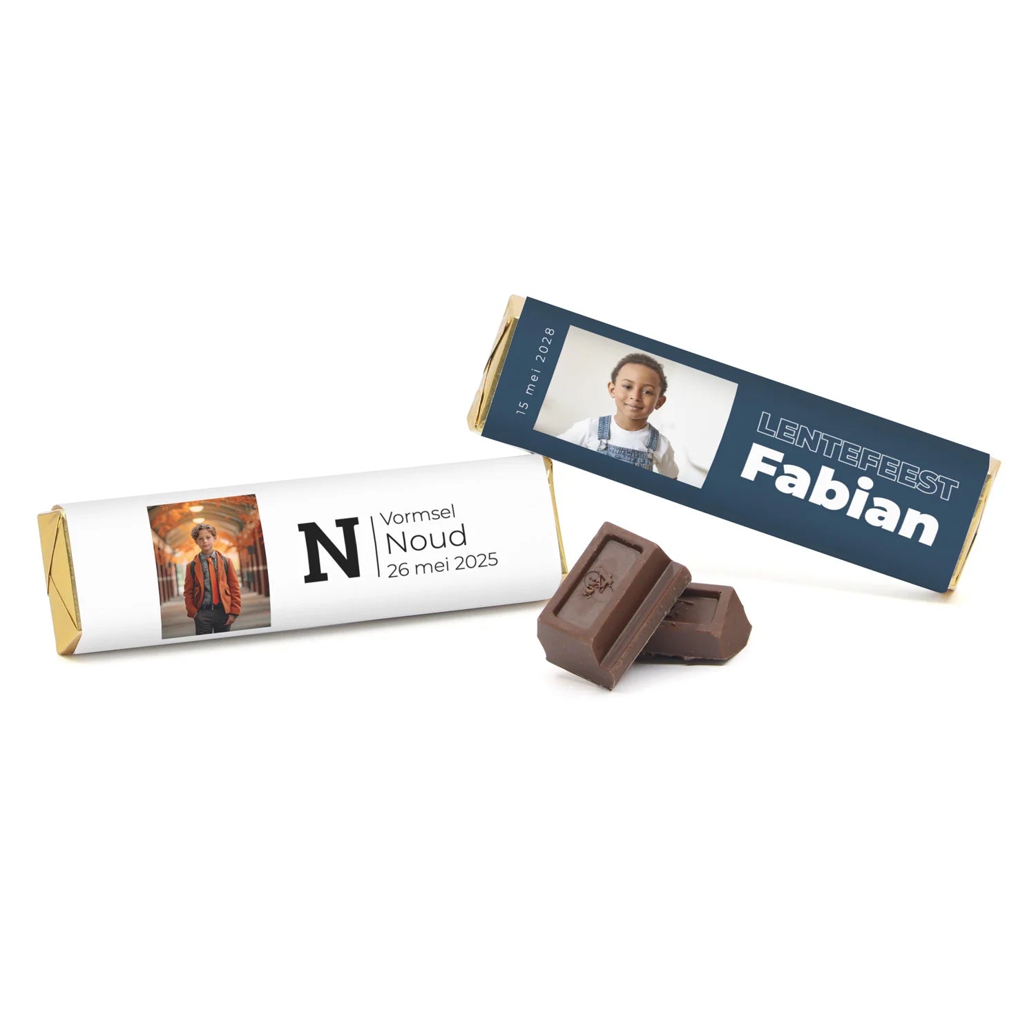 Chocoladereep met persoonlijk wikkel - Communie jongens