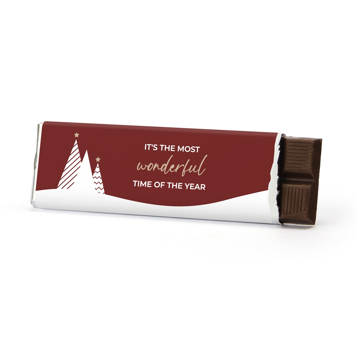 Chocoladereep met eigen wikkel - Kerst - Bedankjes.nl