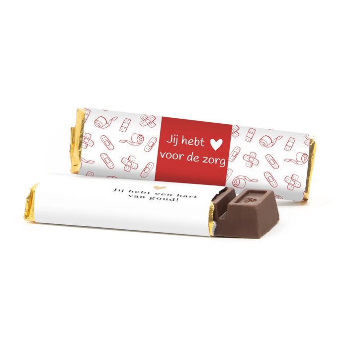 Chocoladereep 75 gram met eigen wikkel - Verpleging