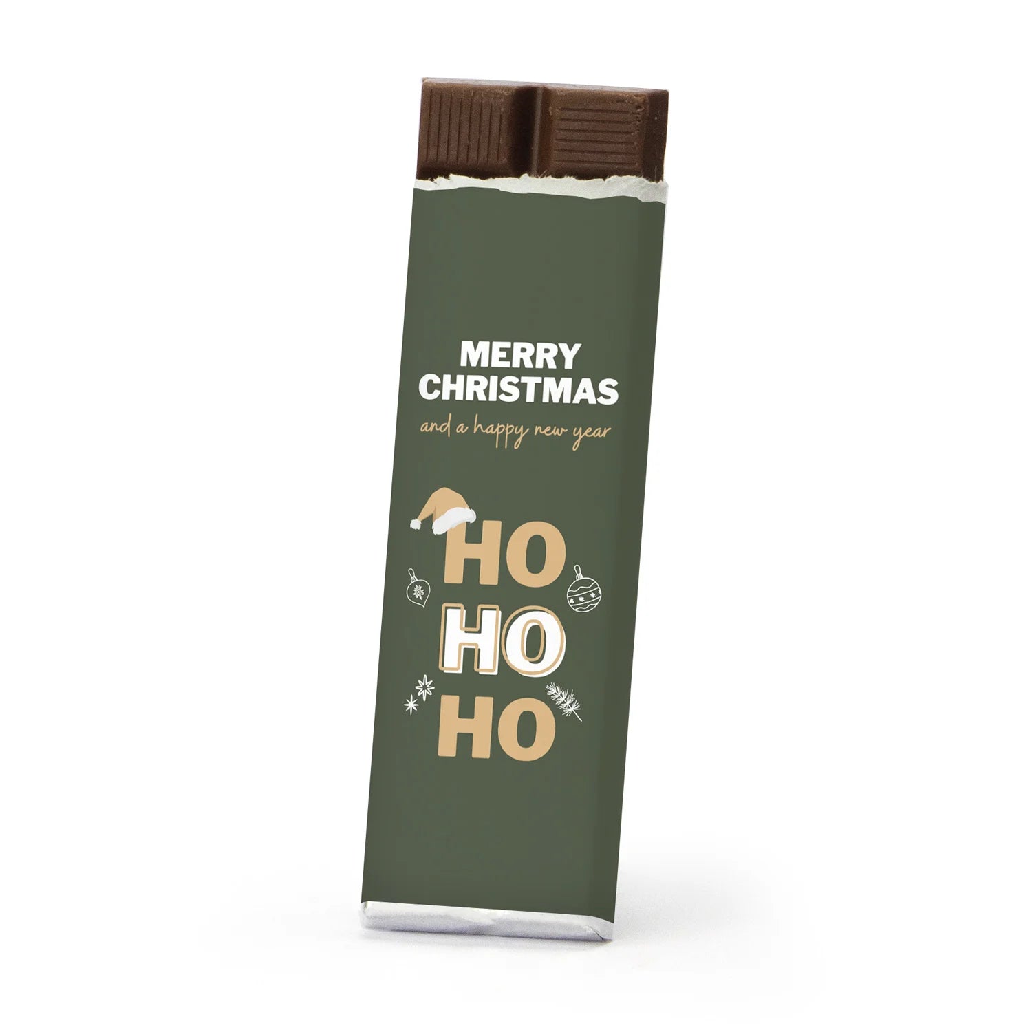 Chocoladereep met eigen wikkel staand - Kerst - Bedankjes.nl