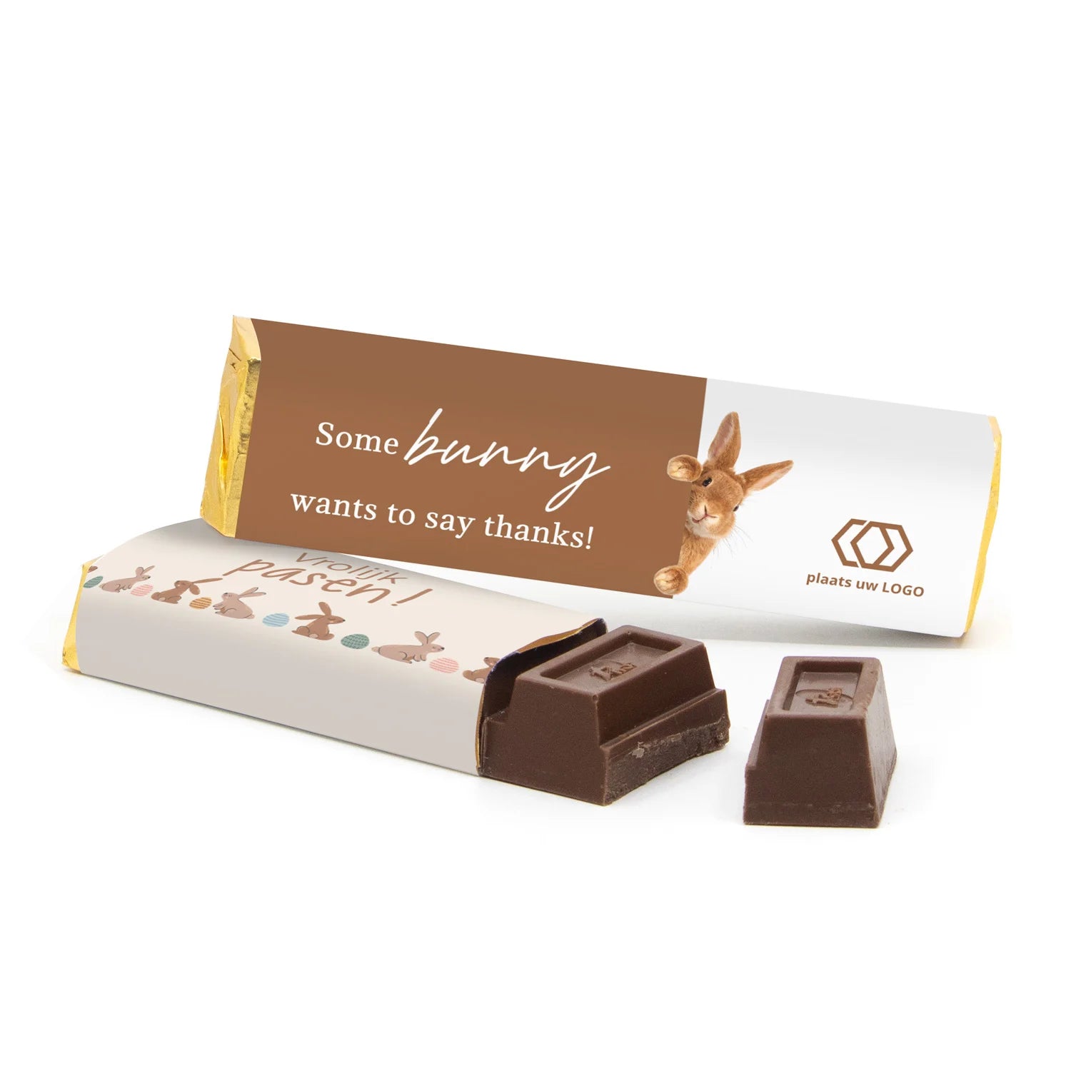 Chocoladereep 75 gram met eigen wikkel - Pasen