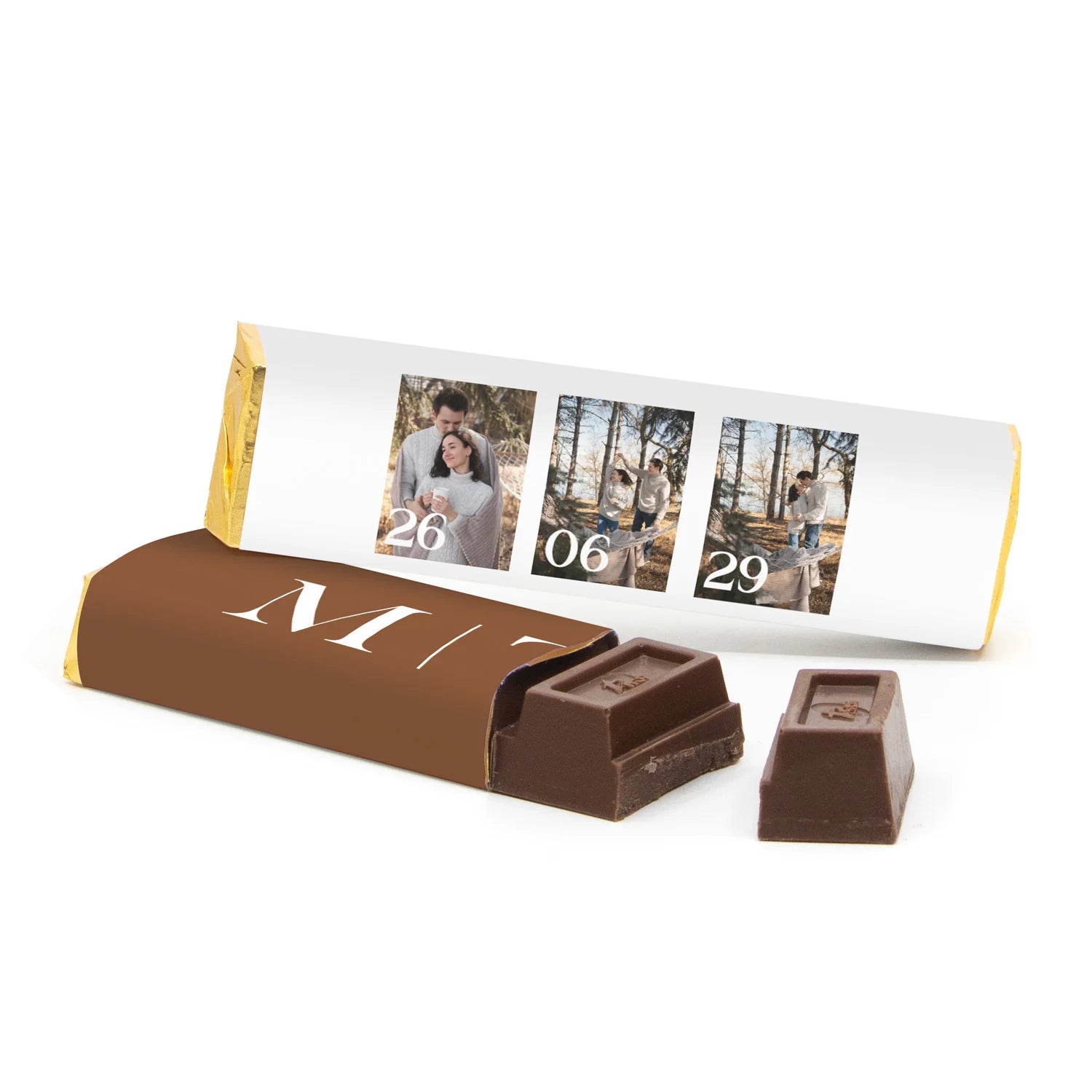 Chocoladereep 75 gram met eigen wikkel - Trouwen