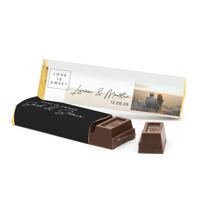 Chocoladereep 75 gram met eigen wikkel - Trouwen