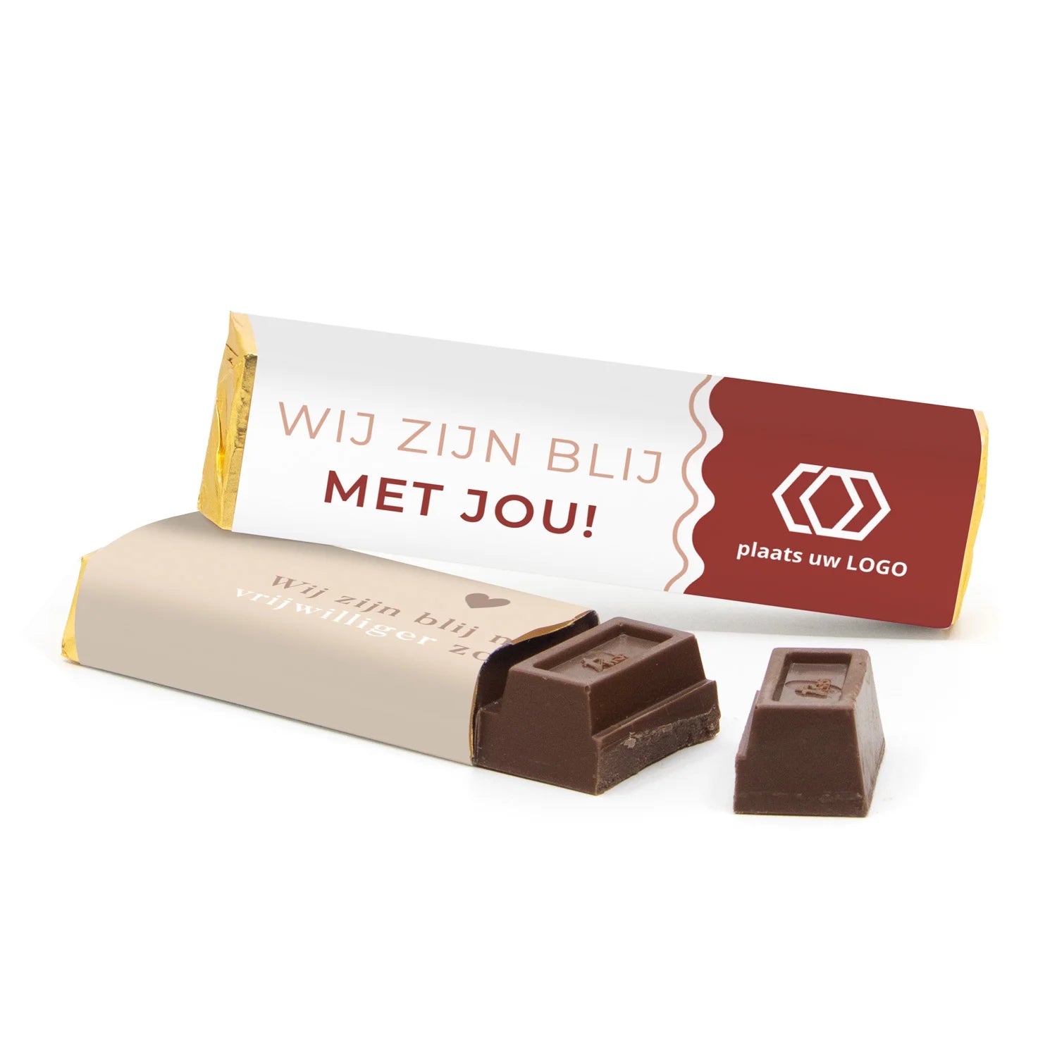 Chocoladereep 75 gram met eigen wikkel - Vrijwilliger