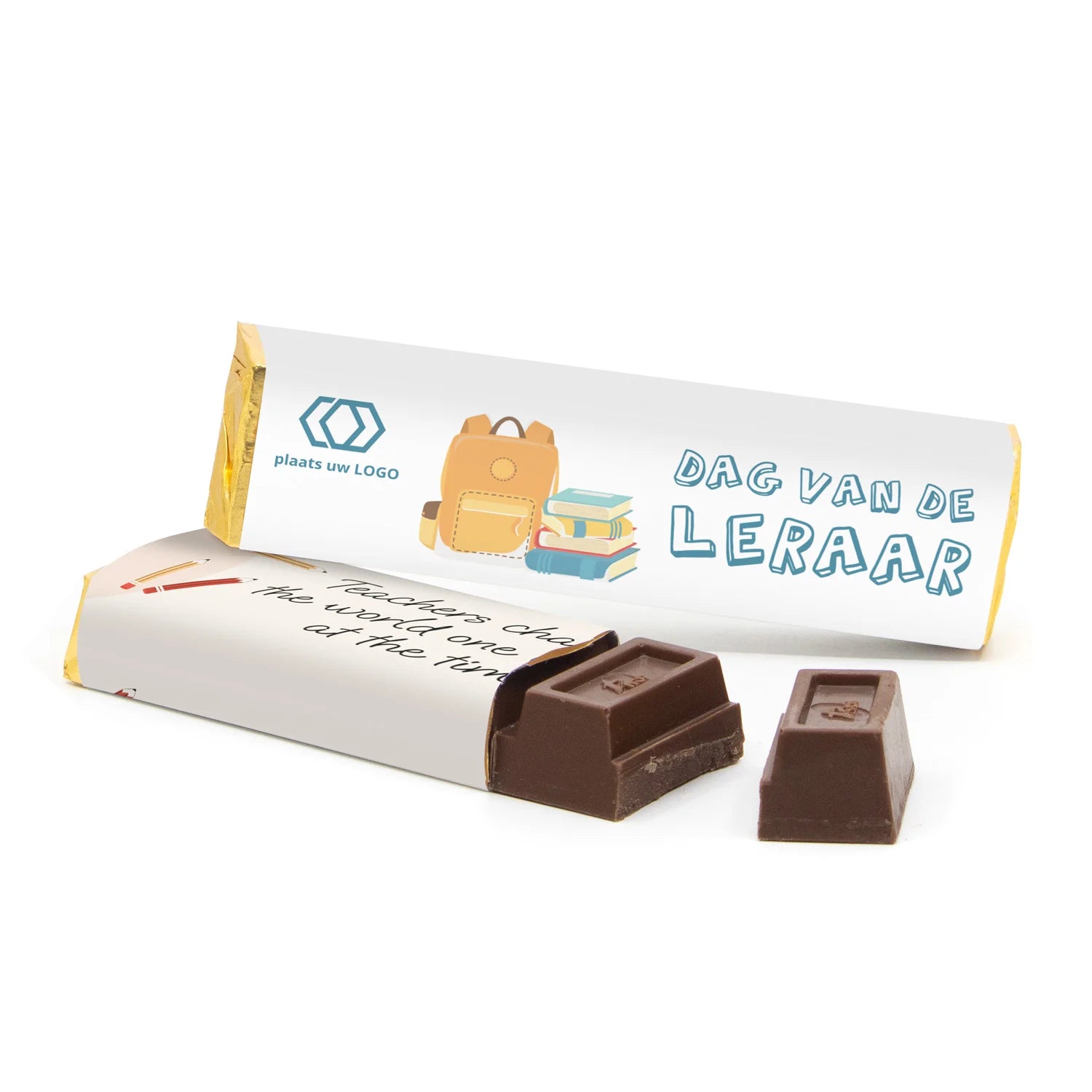 Chocoladereep 75 gram met eigen wikkel - Leraar