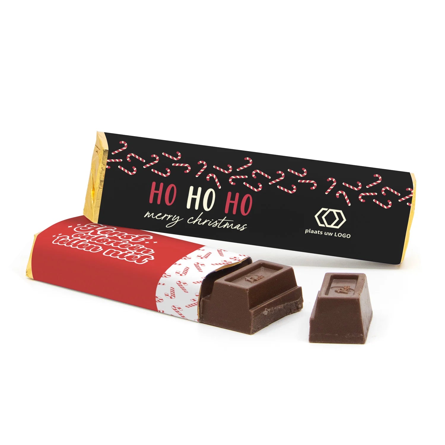 Chocoladereep 75 gram met eigen wikkel - Kerst