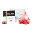 Doosje met chocolade harten in netje en kaart - Brievenbus - Bedankjes.nl