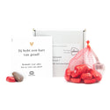Doosje met chocolade harten in netje - Verpleging - Bedankjes.nl