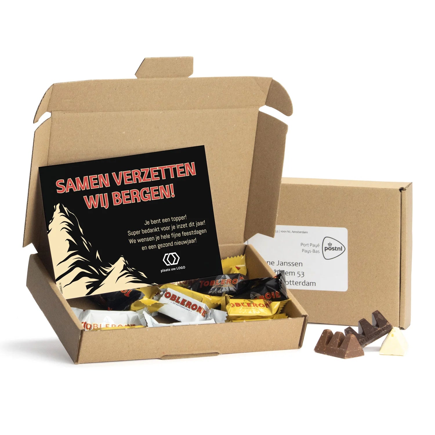 Maildoosje met Toblerone chocolade - Kerst