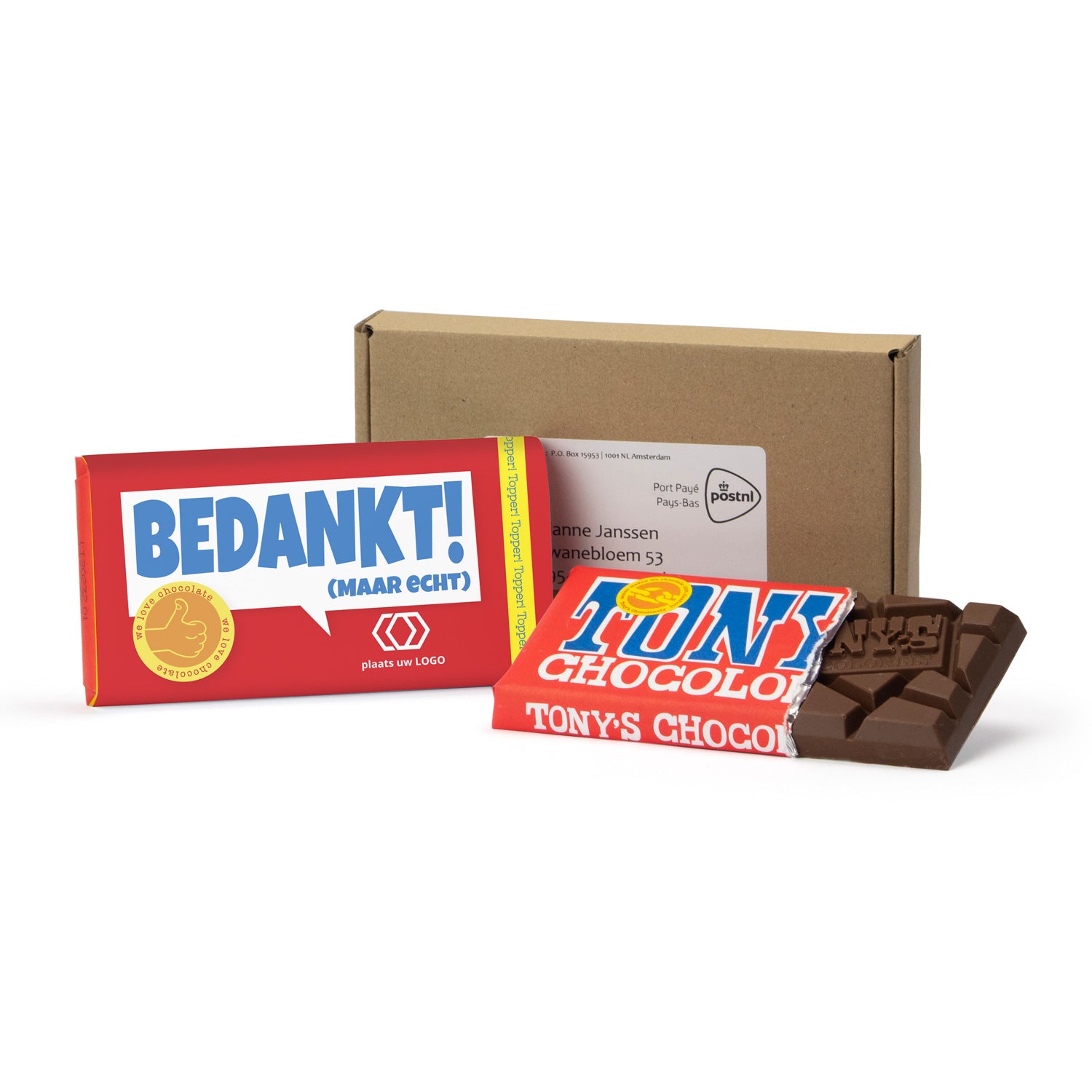 Tony's Chocolonely 180gram versturen - Brievenbus - Bedankjes.nl