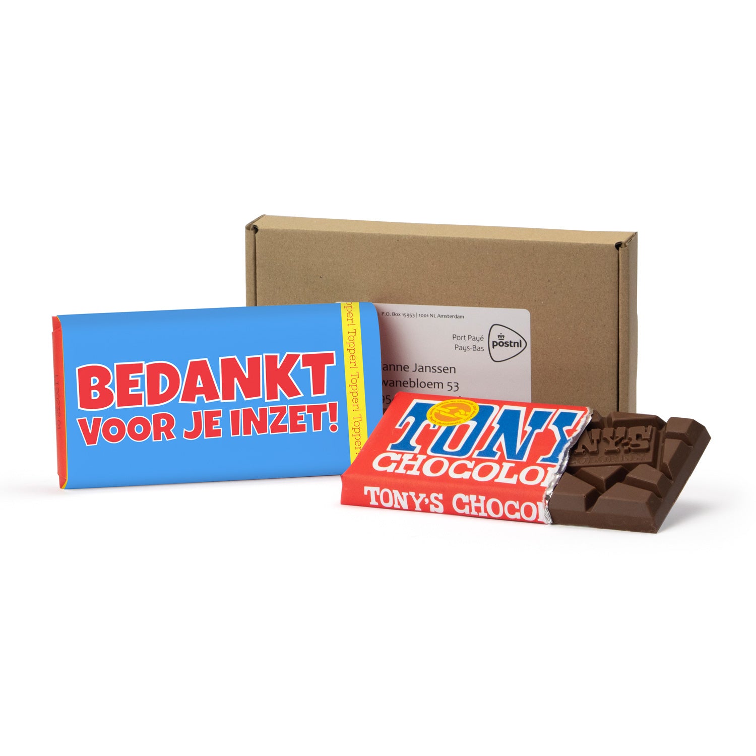 Tony's Chocolonely 180gram versturen - Brievenbus - Bedankjes.nl