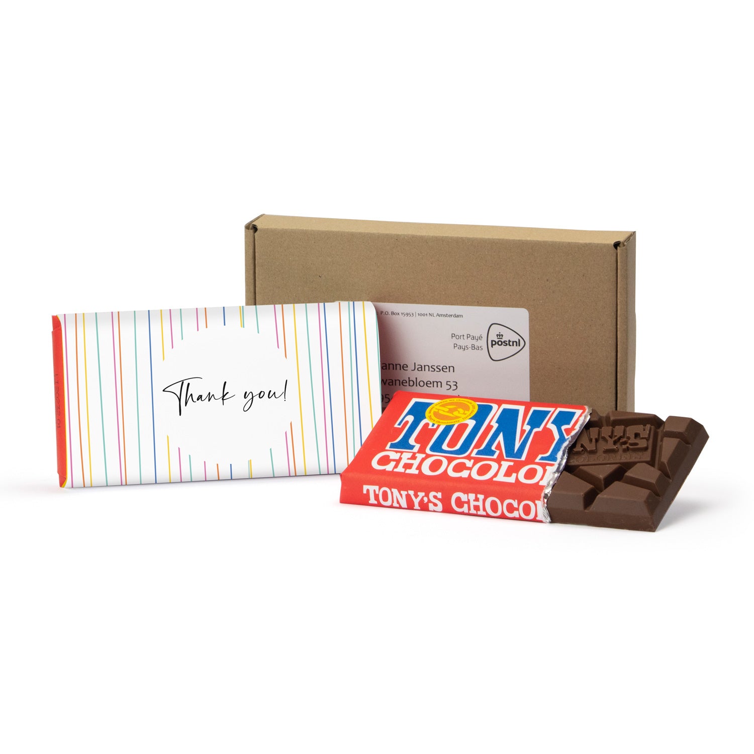 Tony's Chocolonely 180gram versturen - Brievenbus - Bedankjes.nl