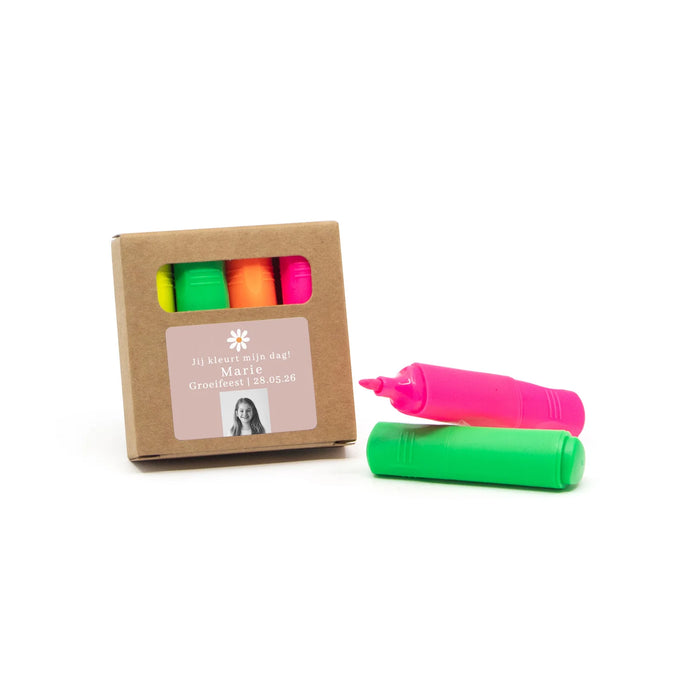 Markeerstiftjes met persoonlijk etiket - Communie meisjes