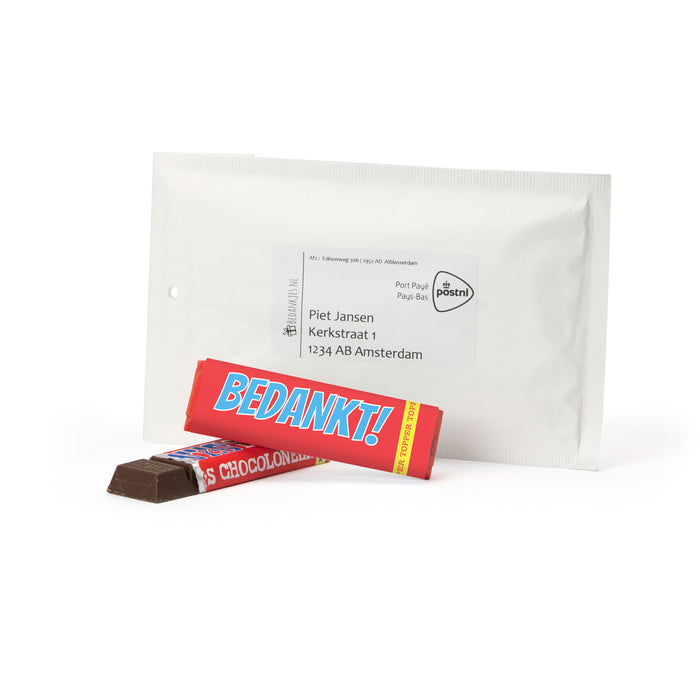 Tony Chocolonely 50 gram versturen - Brievenbus