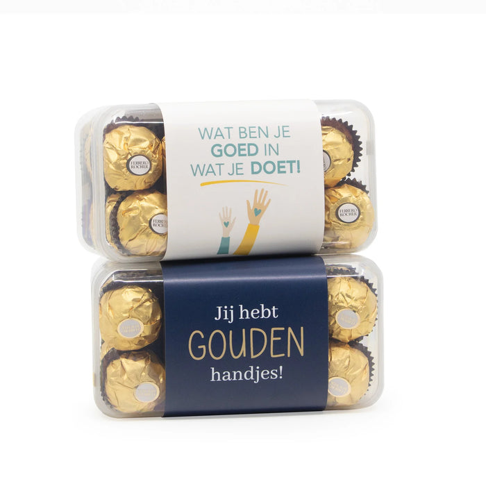Ferrero Rocher Box 16 met eigen logo - Vrijwilliger