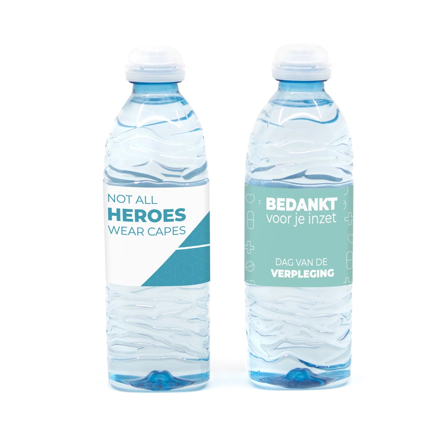 Flesje water met eigen etiket - Verpleging